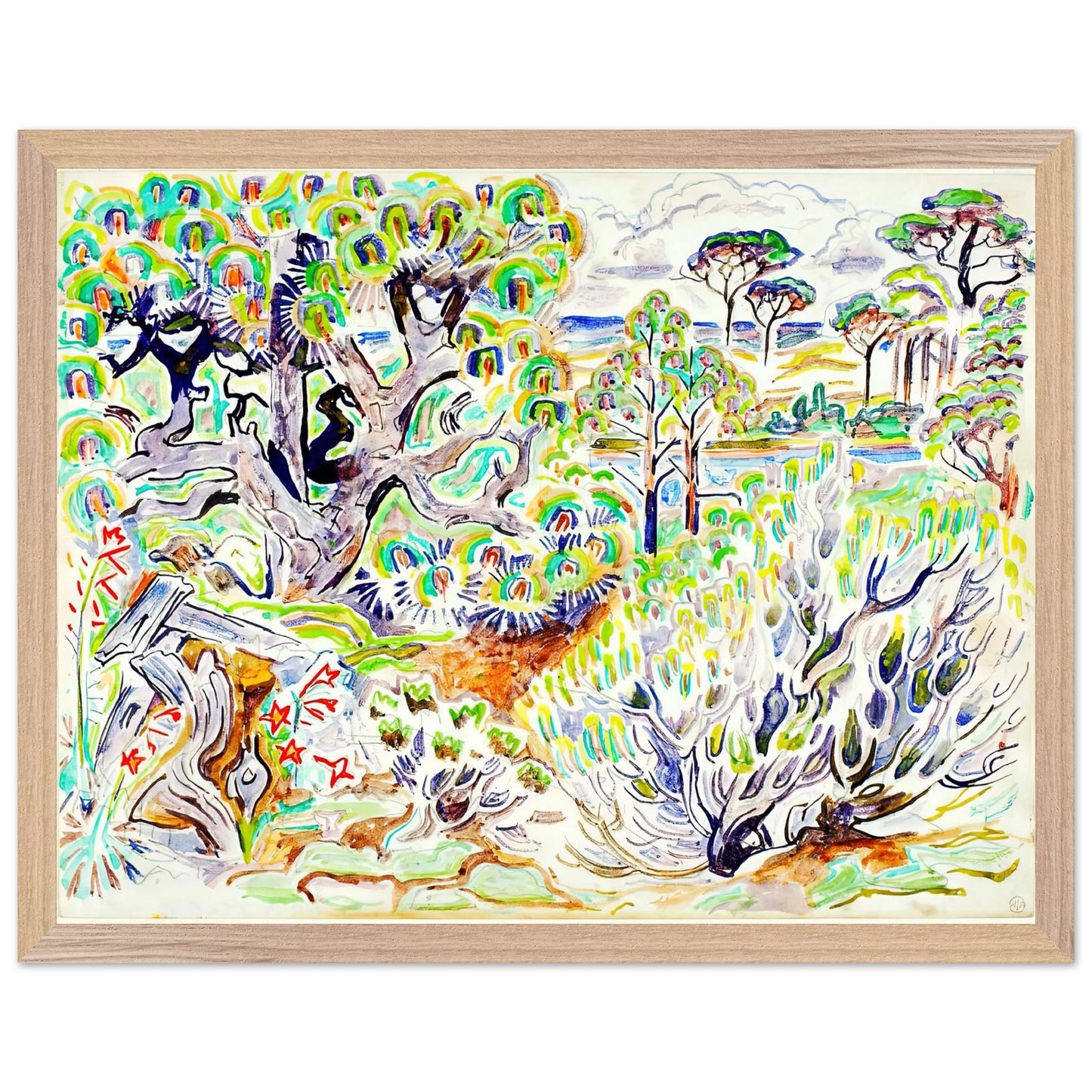 Walter Inglis Anderson - Walter Anderson Wall art - 70x100 cm / 28x40 Inches - Premium Wooden Framed Poster With Fine Art Paper - White frame