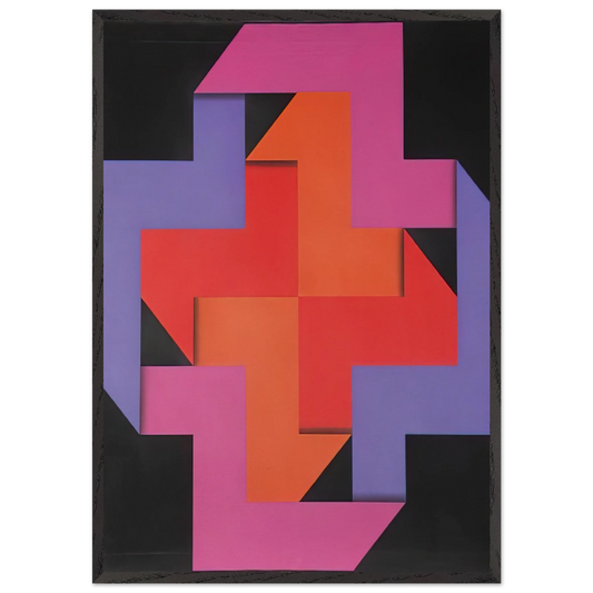 Tibacuy - 1969 - Omar Rayo Framed Art Print – Black Wooden Frame - Default Title - -Framed Art Print