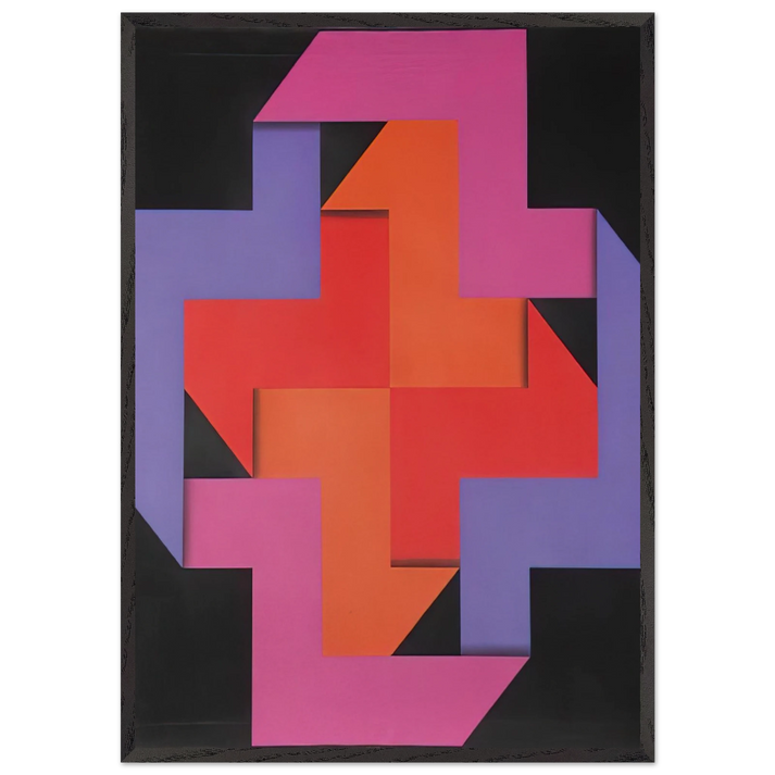 Tibacuy - 1969 - Omar Rayo 70x100 cm / 28x40 inches Framed Art Print – Black Wooden Frame