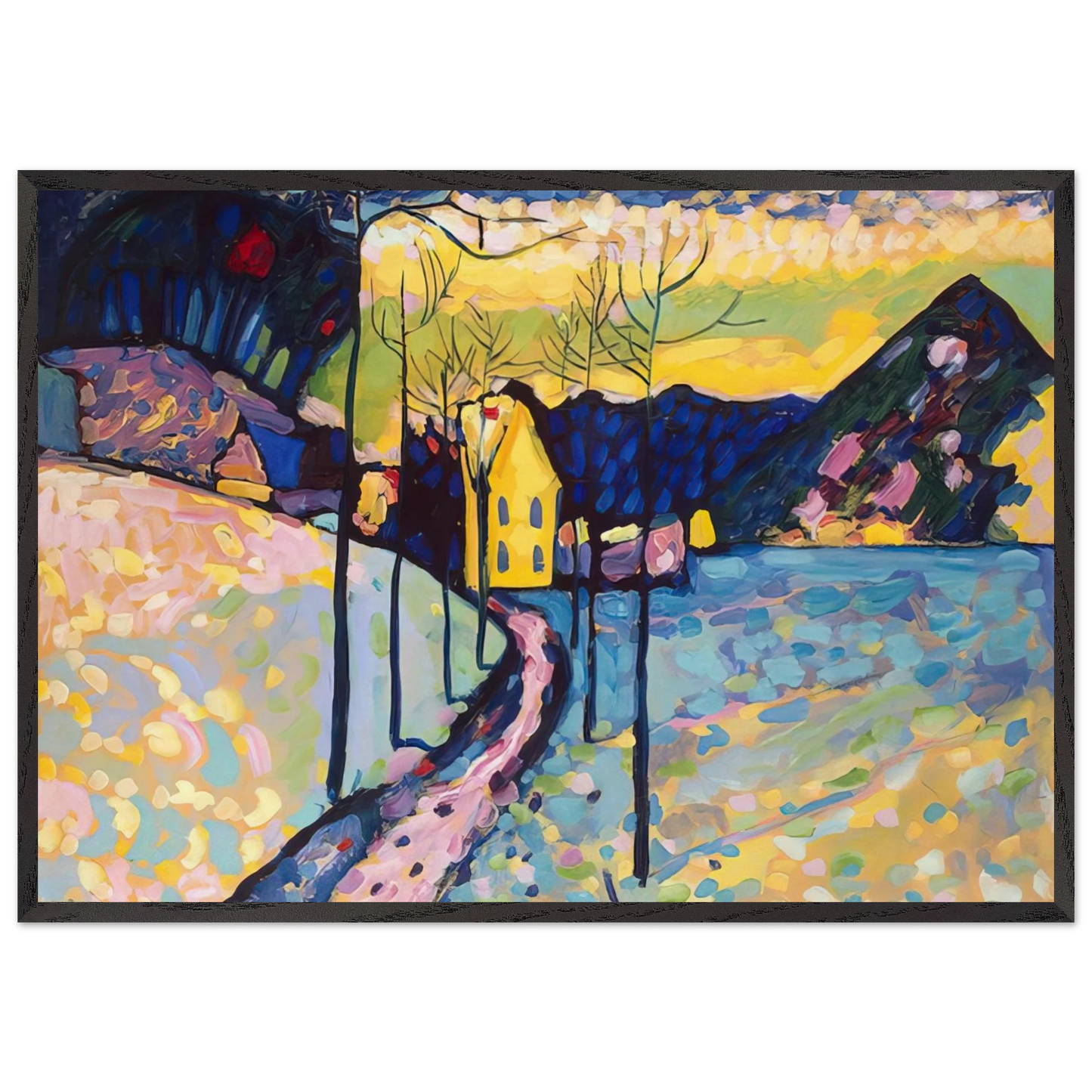 WINTER LANDSCAPE 1909 - Wassily Kandinsky Framed Art Print – Black Wooden Frame - Default Title - -Framed Art Print