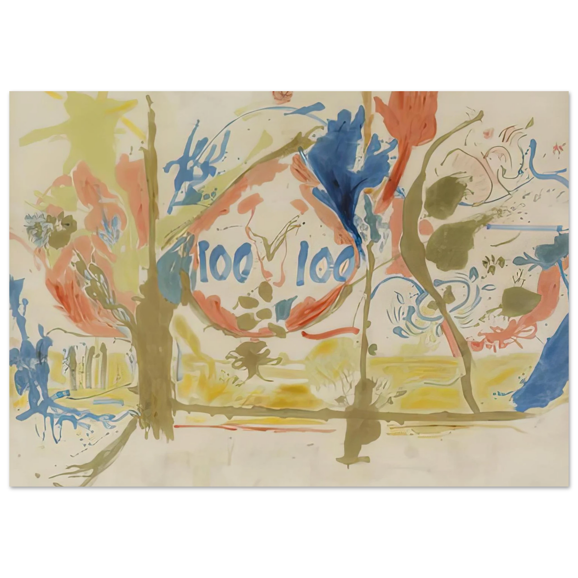 Helen Frankenthaler - Eden, 1956- Wall Art - 30x40 cm / 12x16 inches - Premium Wooden Framed Poster With Fine Art Paper - Black frame