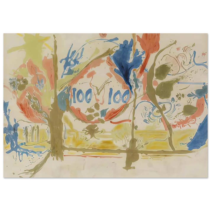 Helen Frankenthaler - Eden, 1956- Wall Art - 30x40 cm / 12x16 inches - Premium Wooden Framed Poster With Fine Art Paper-canvas - Black frame