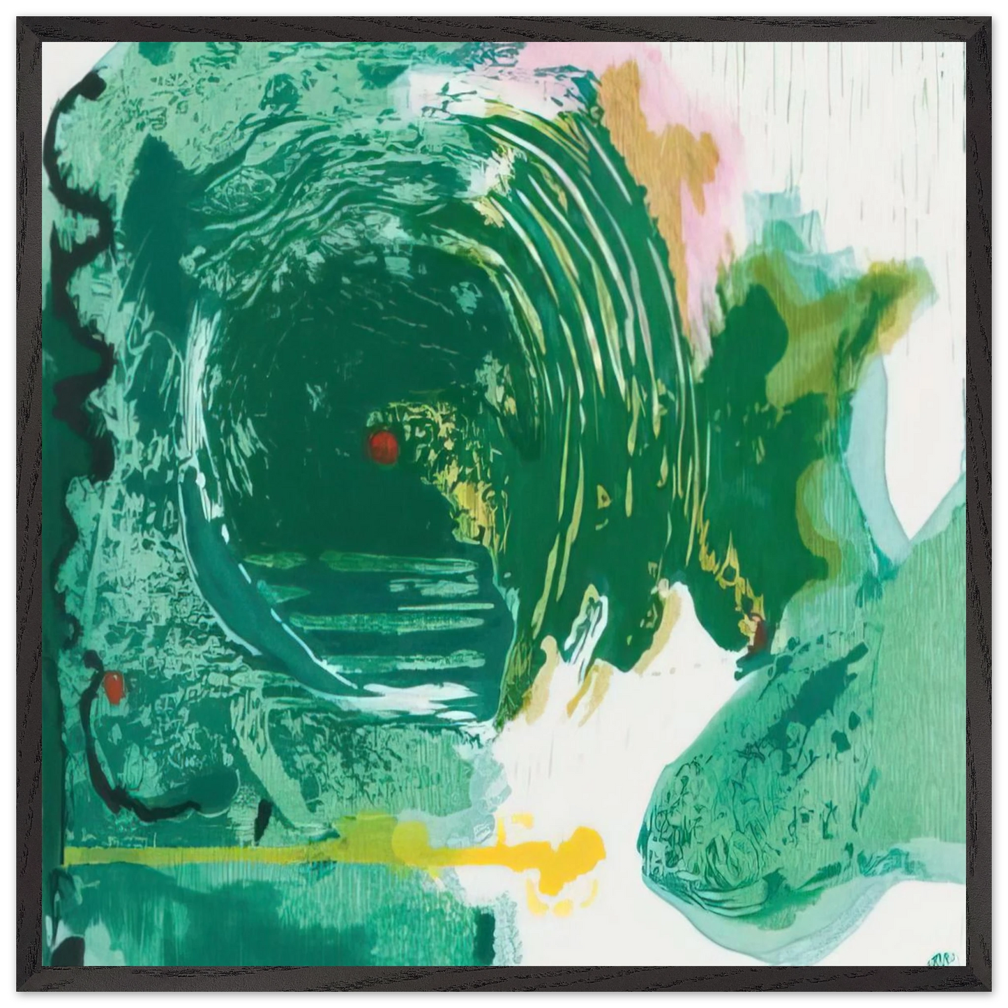 Helen Frankenthaler - Radius - 1993 Wall art - 27x35 cm / 11x14 inches - Premium Wooden Framed Poster With Fine Art Paper - Black frame