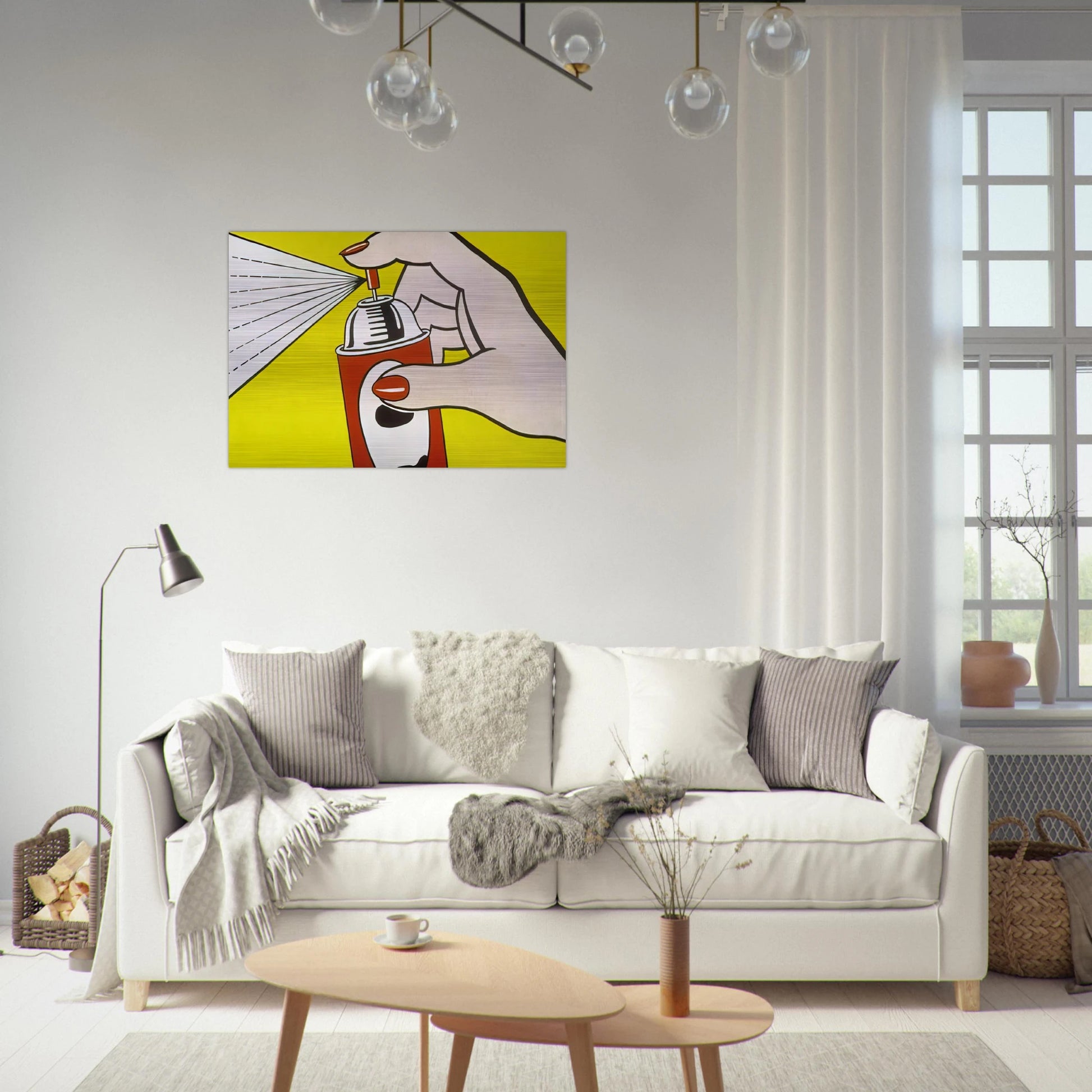 SPRAY 1962 - Roy Lichtenstein Brushed Aluminum Print - 70x100 cm / 28x40 inches | Roy Lichtenstein Aluminum Print | Roy Lichtenstein Prints