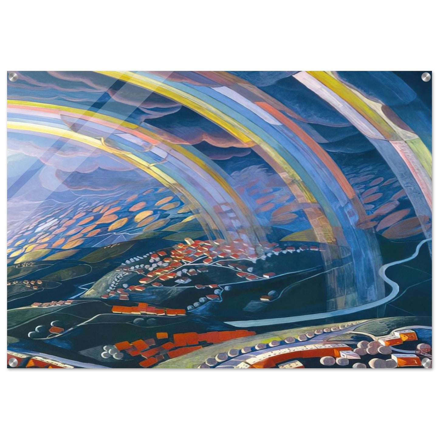 The Miracle of Light While Flying - 1931 - Gerardo Dottori Acrylic Print - 70x100 cm / 28x40″ inches | Gerardo Dottori Wall Art | Gerardo Dottori Prints
