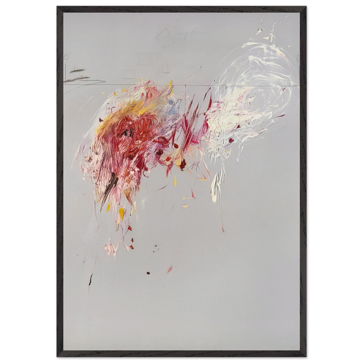 Nine Discourses on Commodus Part V - Cy Twombly 70x100 cm / 28x40 inches Framed Art Print – Black Wooden Frame