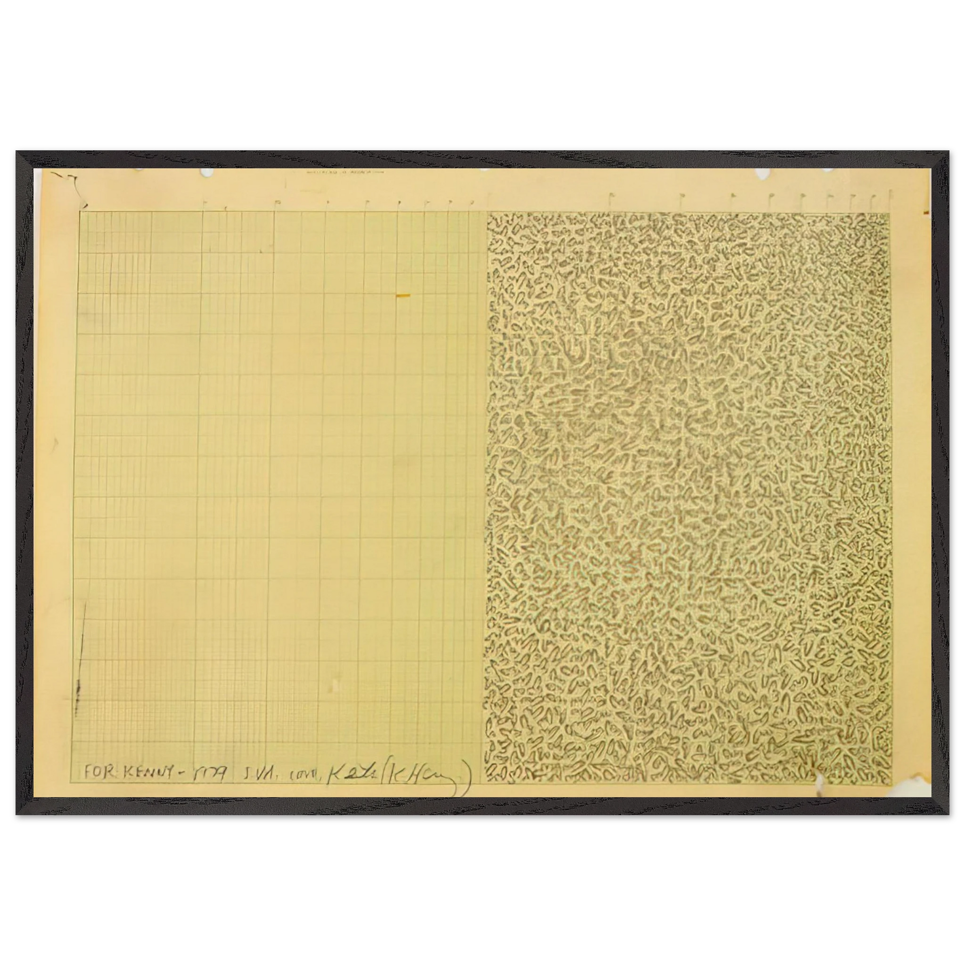 UNTITLED FOR KENNY 1979 N2 - Keith Haring Framed Art Print – Black Wooden Frame - Default Title - -Framed Art Print