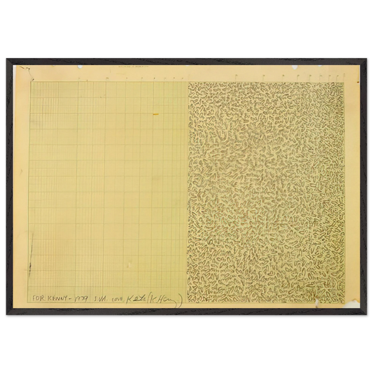 UNTITLED FOR KENNY 1979 N2 - Keith Haring Framed Art Print – Black Wooden Frame - Default Title - -Framed Art Print