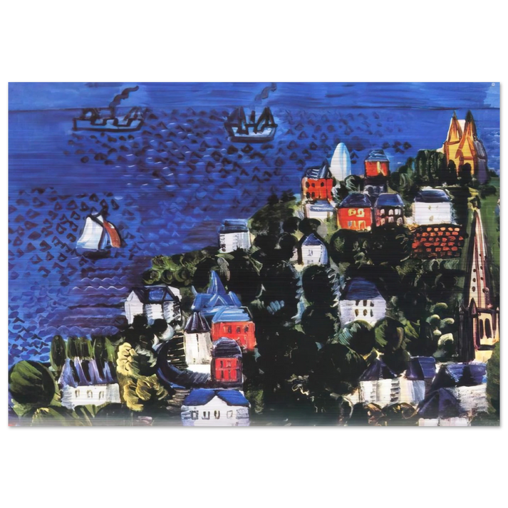 VIEW OF SAINTE ADRESSE - Raoul Dufy Brushed Aluminum Print - 70x100 cm / 28x40 inches | Raoul Dufy Aluminum Print | Raoul Dufy Prints