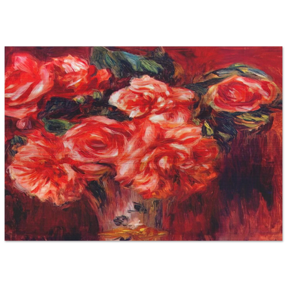 Moss roses - Pierre-Auguste Renoir Brushed Aluminum Print - 70x100 cm / 28x40 inches | Pierre-Auguste Renoir Aluminum Print | Pierre-Auguste Renoir Prints