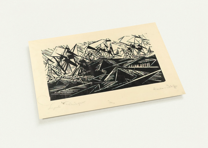HANSEATIC SHIPS HANSASCHIFFE 1919 By Lyonel Feininger Pack of 10 Post Cards | Lyonel Feininger Post Cards | A6 (10.5 x 14.8 cm) - 4.1 x 5.8 inches