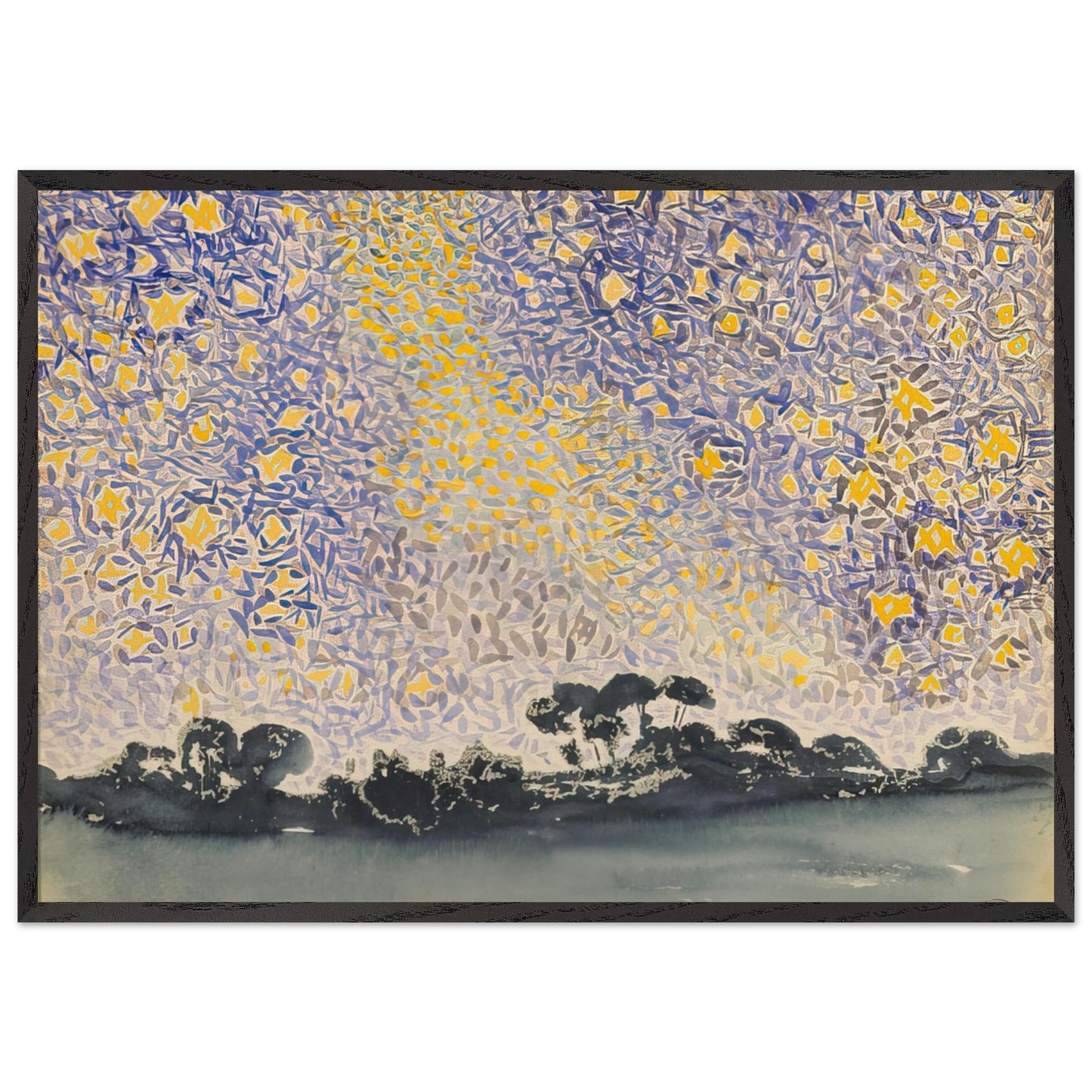 Landscape with Stars - Henri-Edmond Cross Framed Art Print – Black Wooden Frame - Default Title - -Framed Art Print