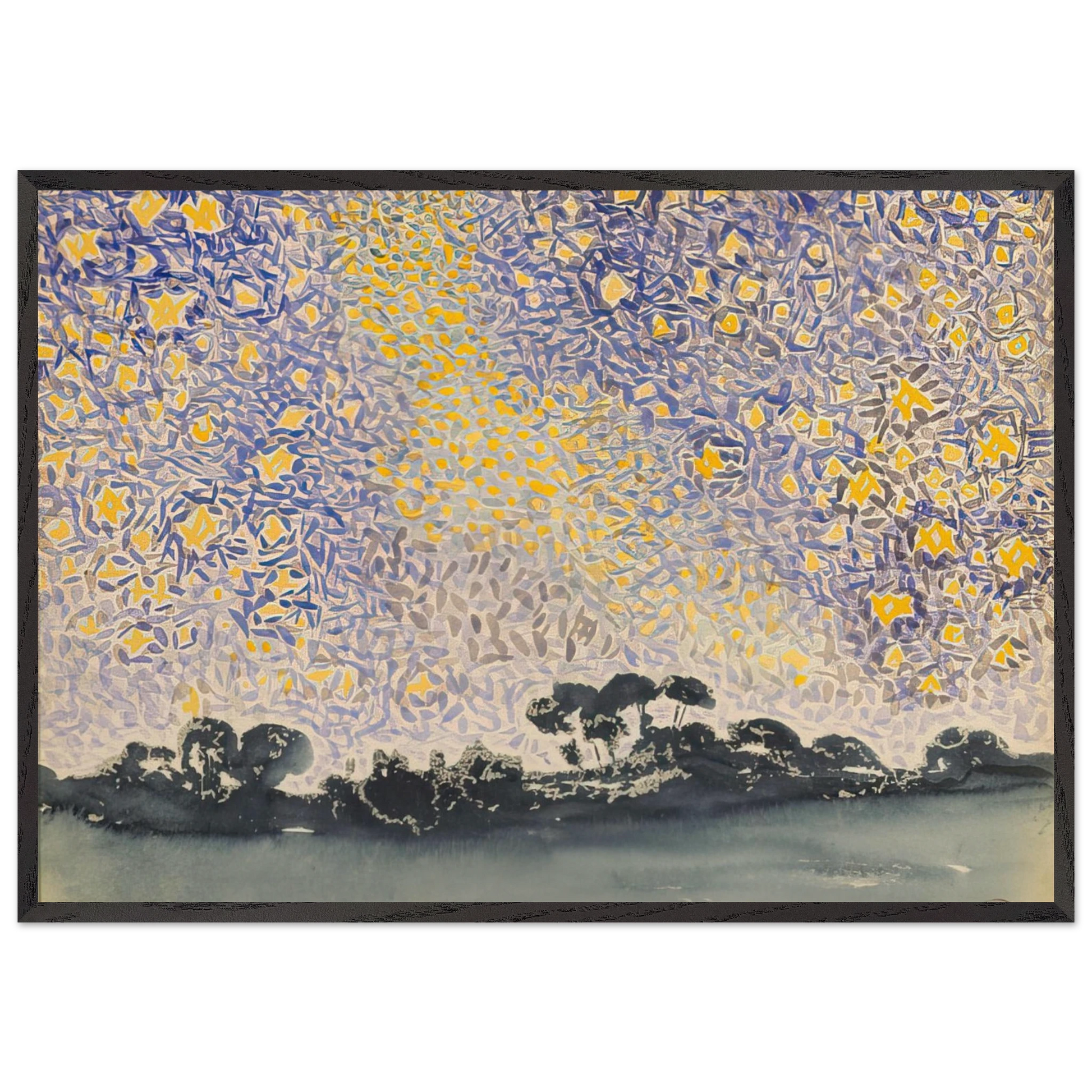 Landscape with Stars - Henri-Edmond Cross Framed Art Print – Black Wooden Frame - Default Title - -Framed Art Print