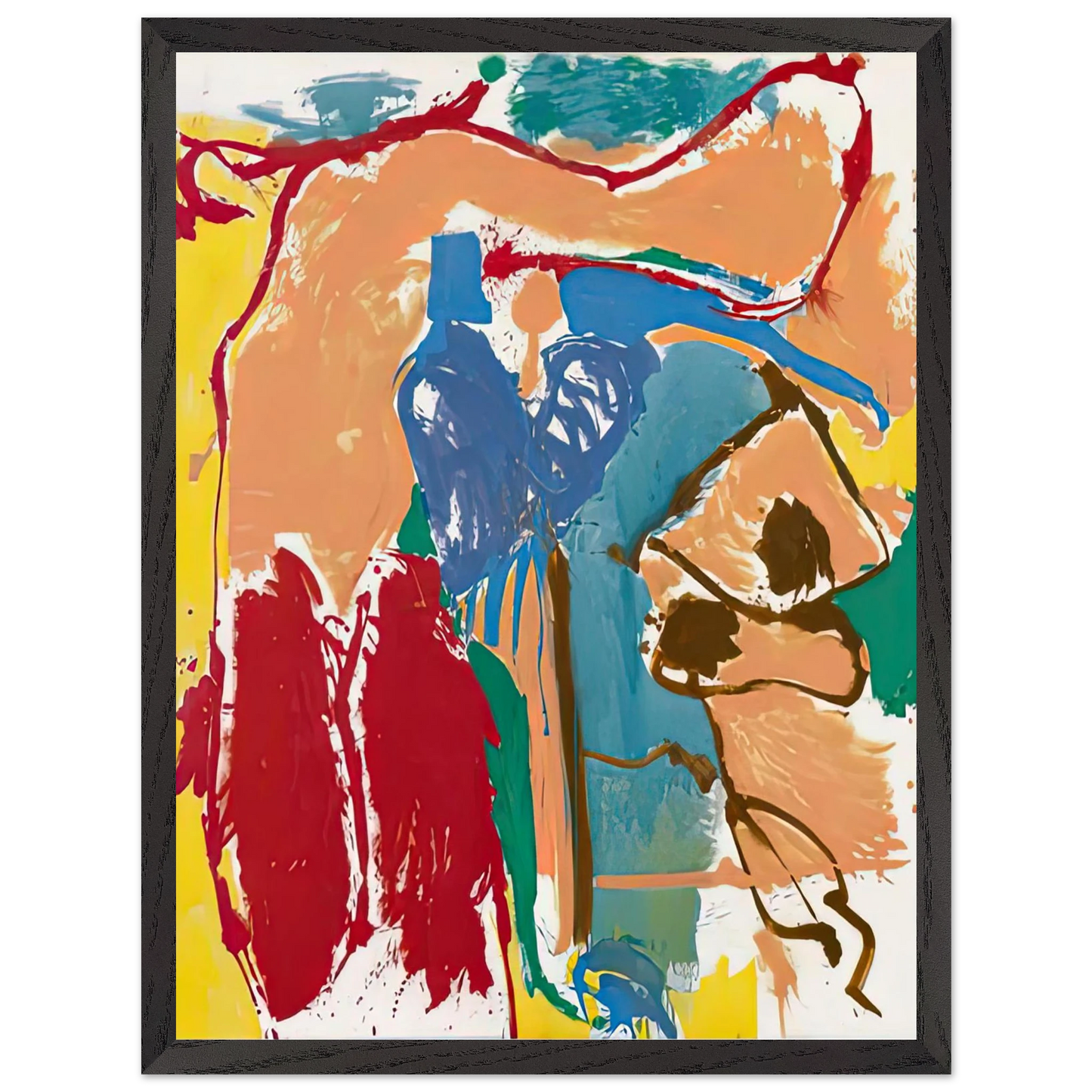Helen Frankenthaler - Mediterranean Thoughts, 1960- Wall Art - 21x29.7 cm / 8x12" - Premium Wooden Framed Poster With Fine Art Paper - Black frame