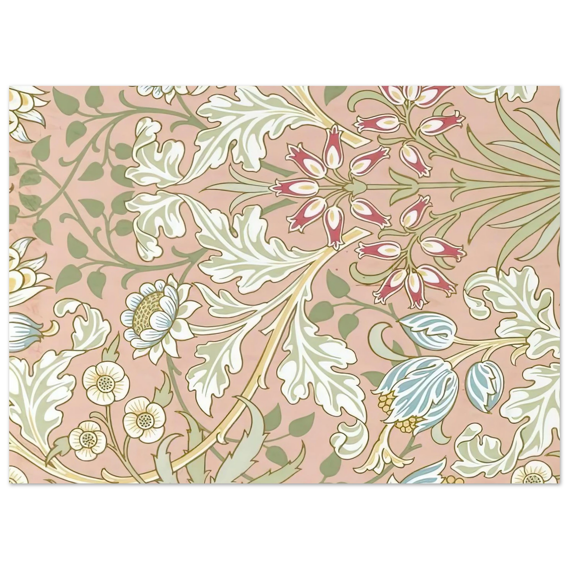 William Morris - WALLPAPER HYACINTH PATTERN 480 1917 Fine Art Poster - 75x100 cm / 30x40 inches