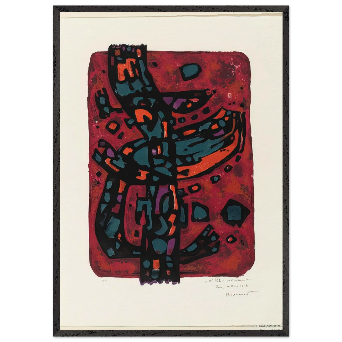 Living Flame - 1954 - Alfred Manessier Framed Art Print – Black Wooden Frame - Default Title - -Framed Art Print