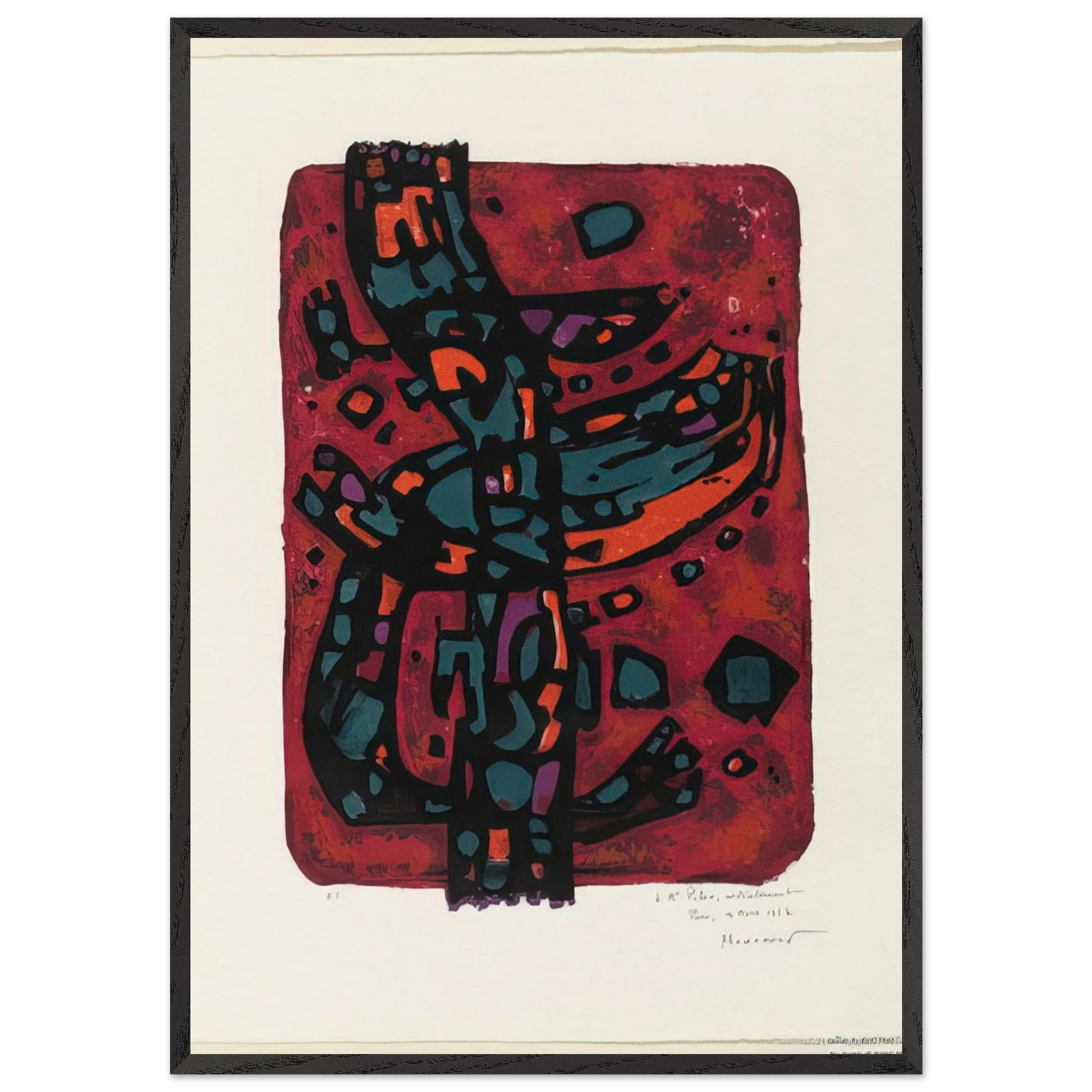 Living Flame - 1954 - Alfred Manessier Framed Art Print – Black Wooden Frame - Default Title - -Framed Art Print