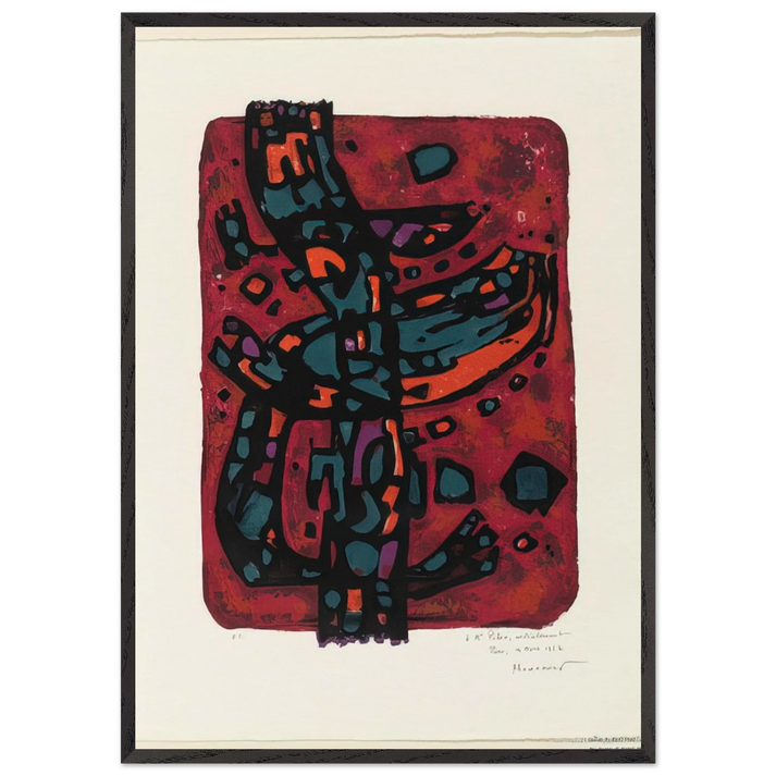 Living Flame - 1954 - Alfred Manessier 70x100 cm / 28x40 inches Framed Art Print – Black Wooden Frame