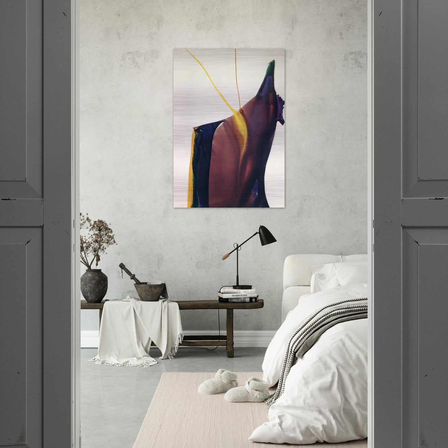 Phenomena Yellow Strike - 1963 - Paul Jenkins Brushed Aluminum Print - 70x100 cm / 28x40 inches | Paul Jenkins Aluminum Print | Paul Jenkins Prints