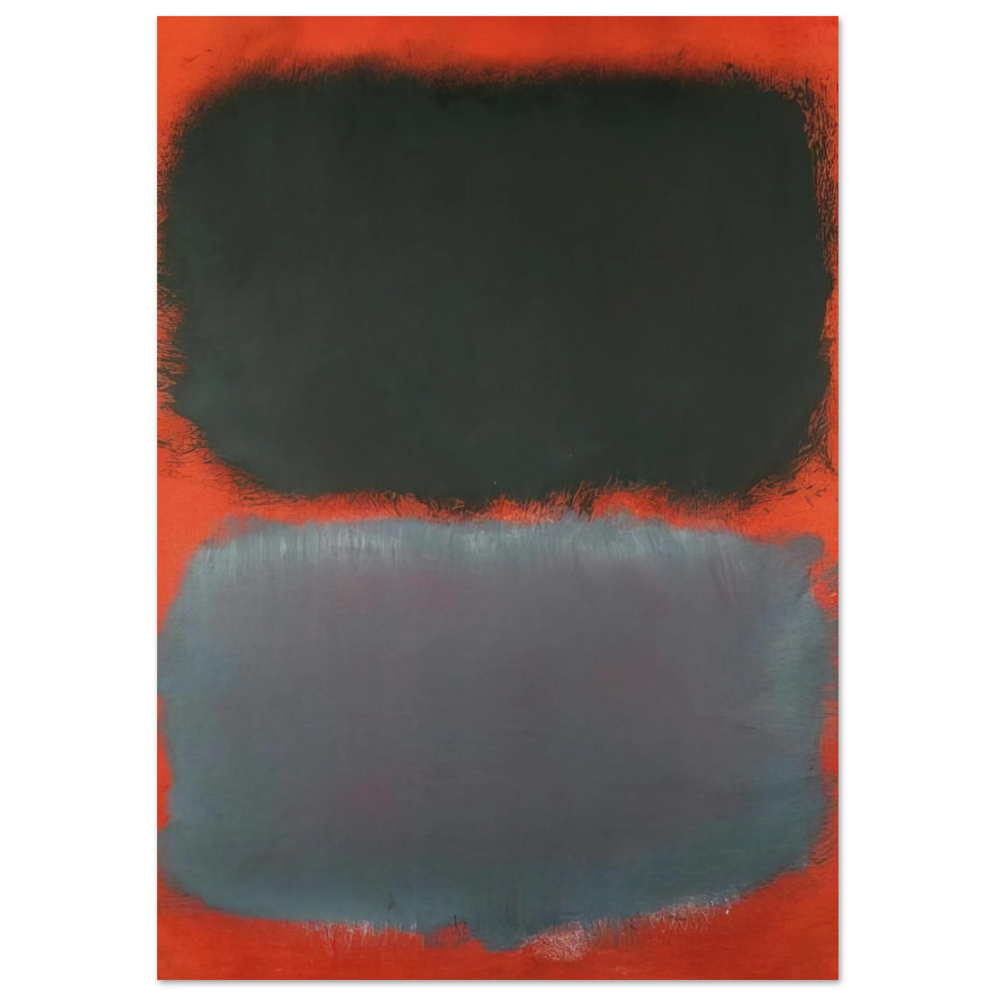 Mark Rothko - Untitled Gray, Gray on Red - 1968 Wall Art - 60x80 cm / 24x32 inches - Fine Art Poster - -