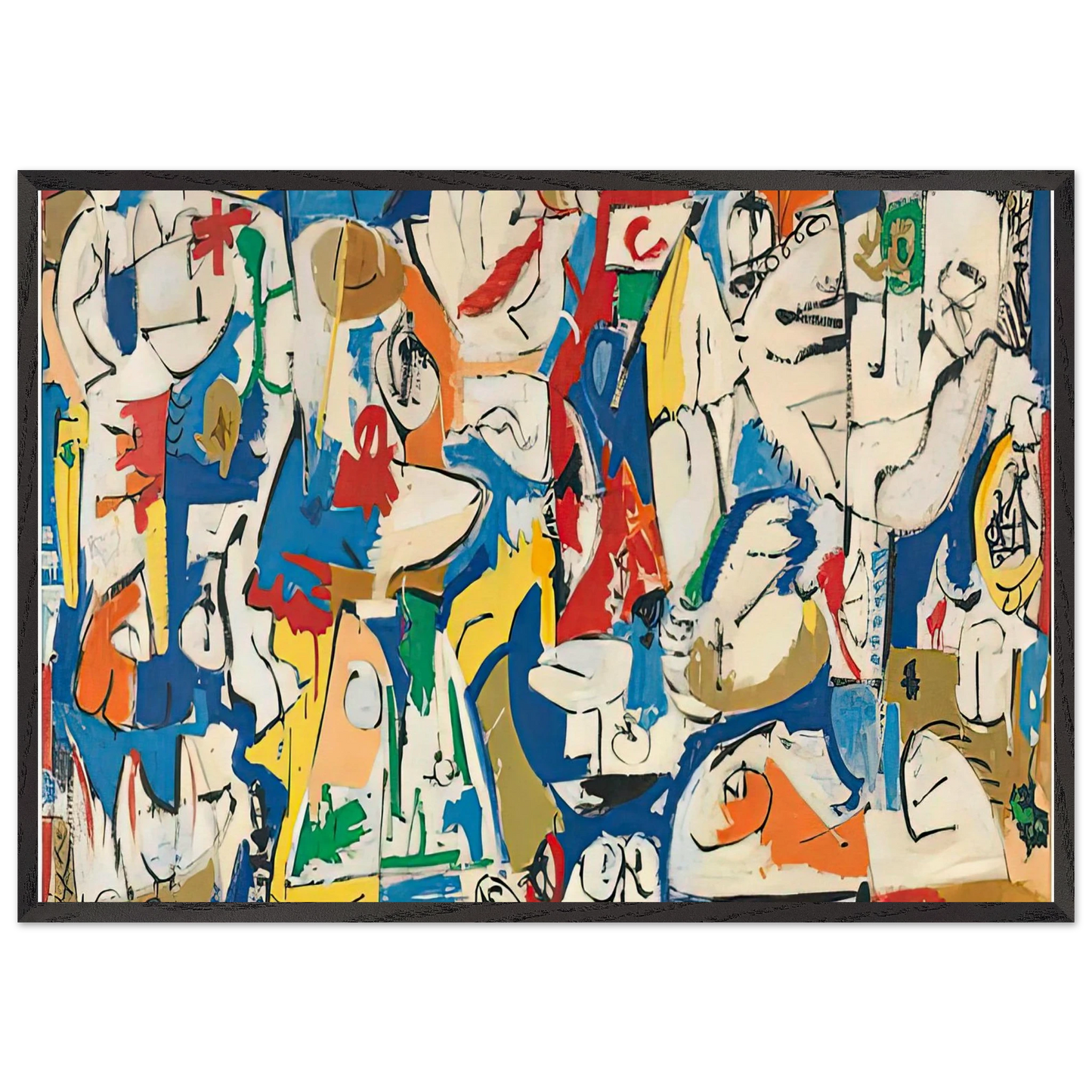 The Jugglers 1951- - Helen Frankenthaler Framed Art Print – Black Wooden Frame - Default Title - -Framed Art Print