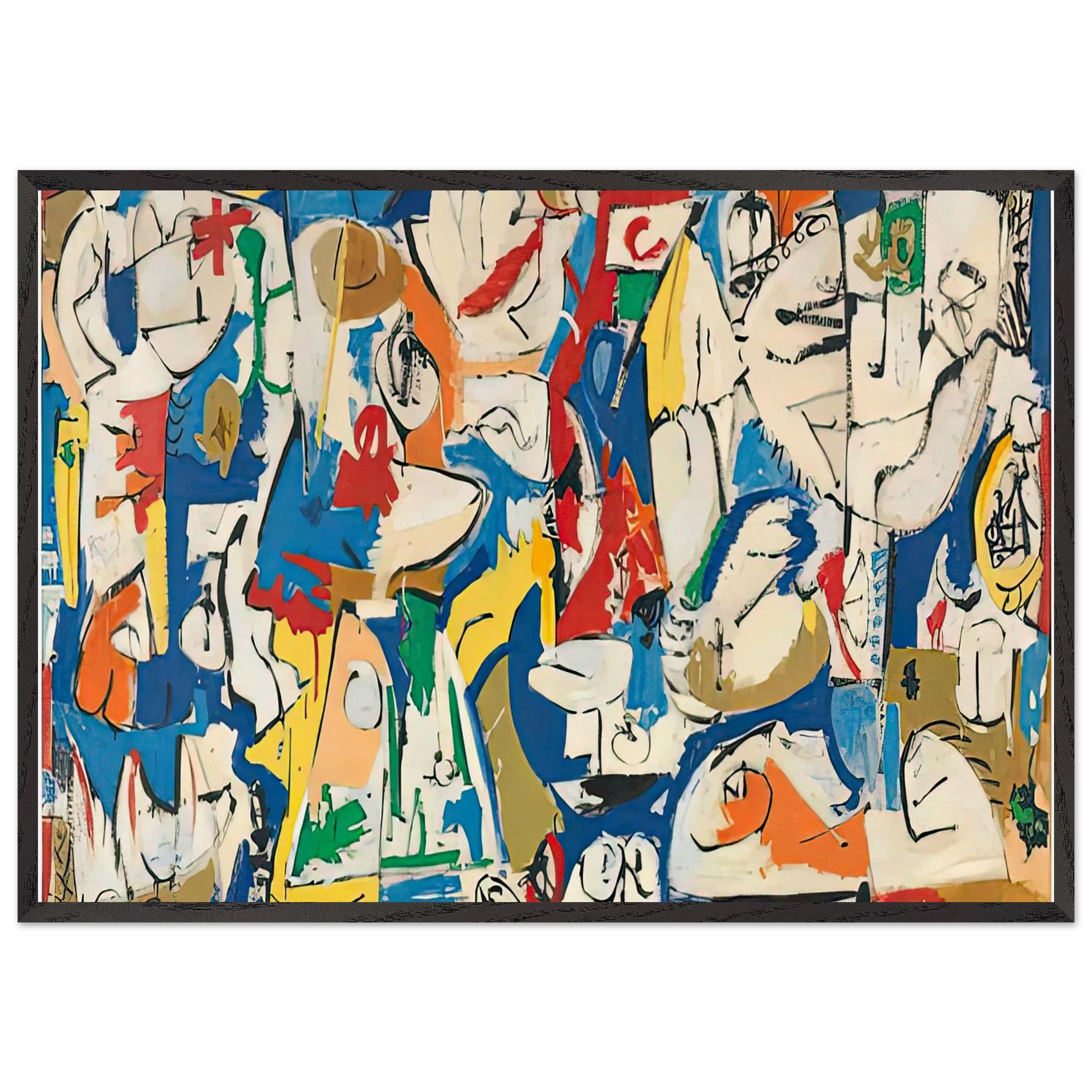 The Jugglers 1951- - Helen Frankenthaler Framed Art Print – Black Wooden Frame - Default Title - -Framed Art Print