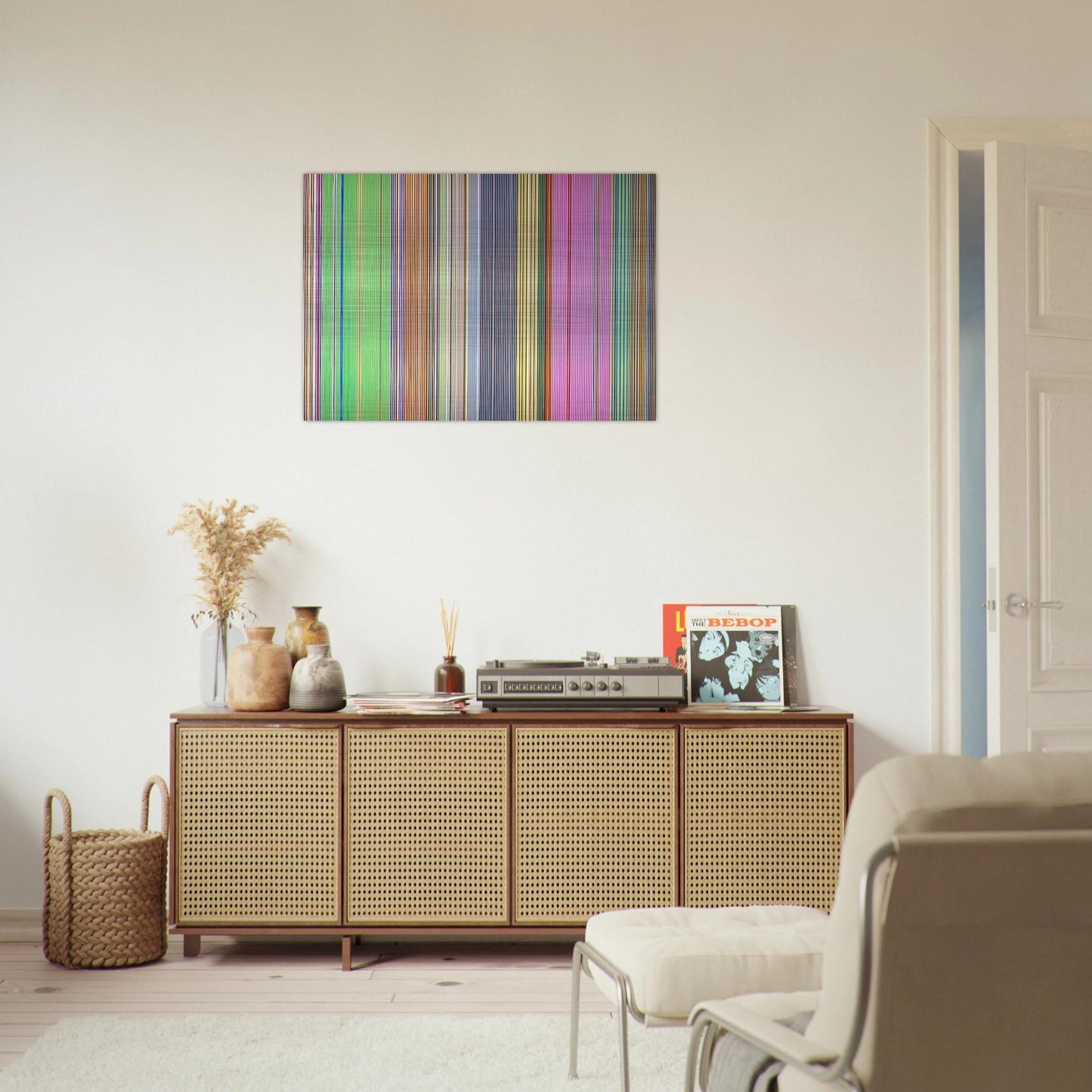 Raspberry Icicle - 1967 - Gene Davis Brushed Aluminum Print - 70x100 cm / 28x40 inches | Gene Davis Aluminum Print | Gene Davis Prints