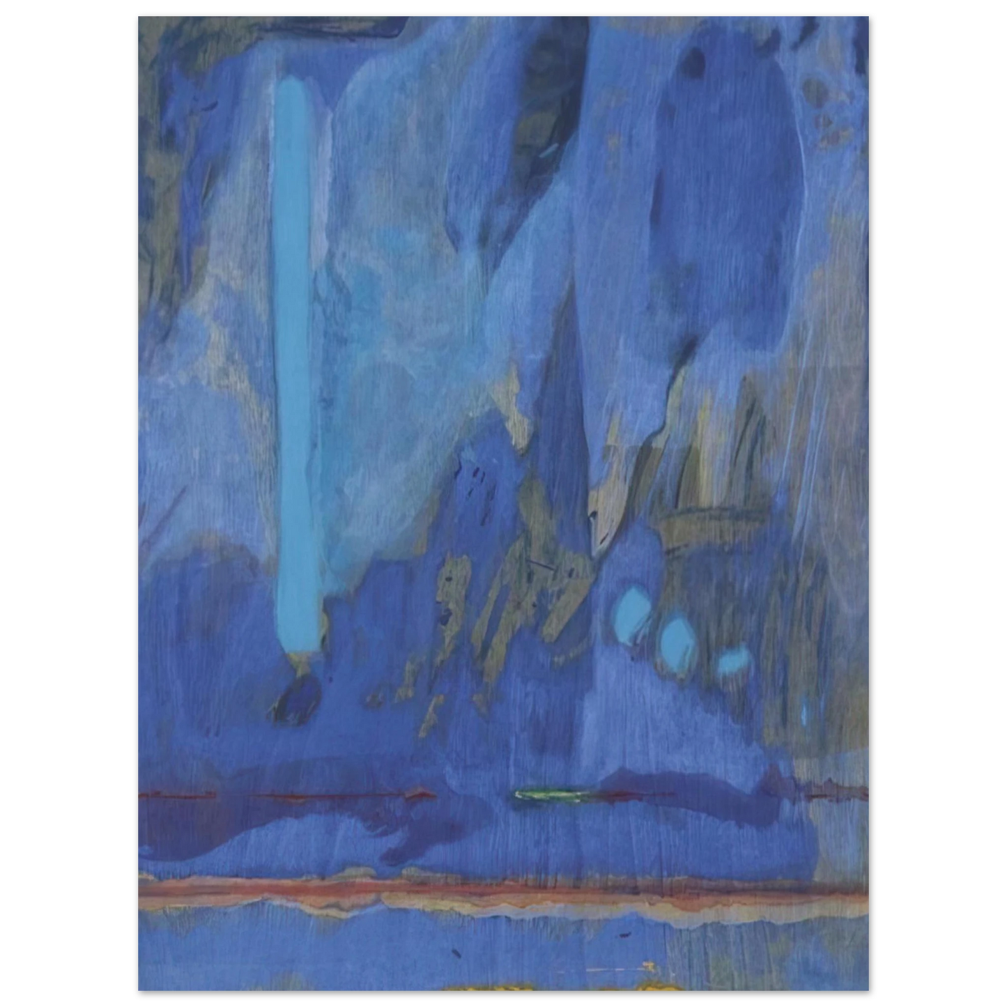 Helen Frankenthaler - Tales of Genji III - 1998 Wall art - 15x20 cm / 6x8 inches - Premium Wooden Framed Poster With Fine Art Paper - Black frame