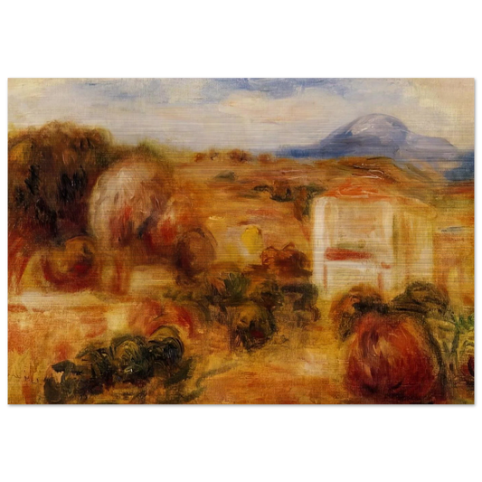 Landscape with White House - Pierre-Auguste Renoir Brushed Aluminum Print - 70x100 cm / 28x40 inches | Pierre-Auguste Renoir Aluminum Print | Pierre-Auguste Renoir Prints