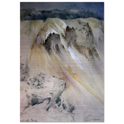 East wall of the canyon from Inspiration Point - Thomas Moran Brushed Aluminum Print - 70x100 cm / 28x40 inches | Thomas Moran Aluminum Print | Thomas Moran Prints