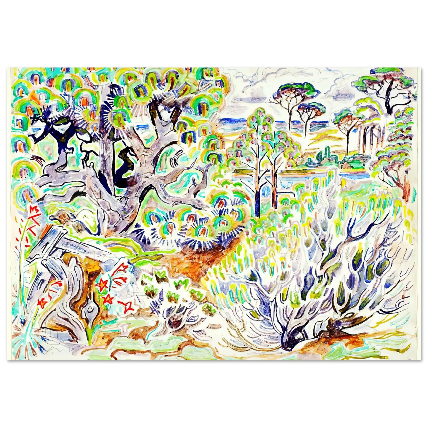 Walter Inglis Anderson - Walter Anderson Wall art - 40x50 cm / 16x20 Inches - Premium Wooden Framed Poster With Fine Art Paper - Black frame