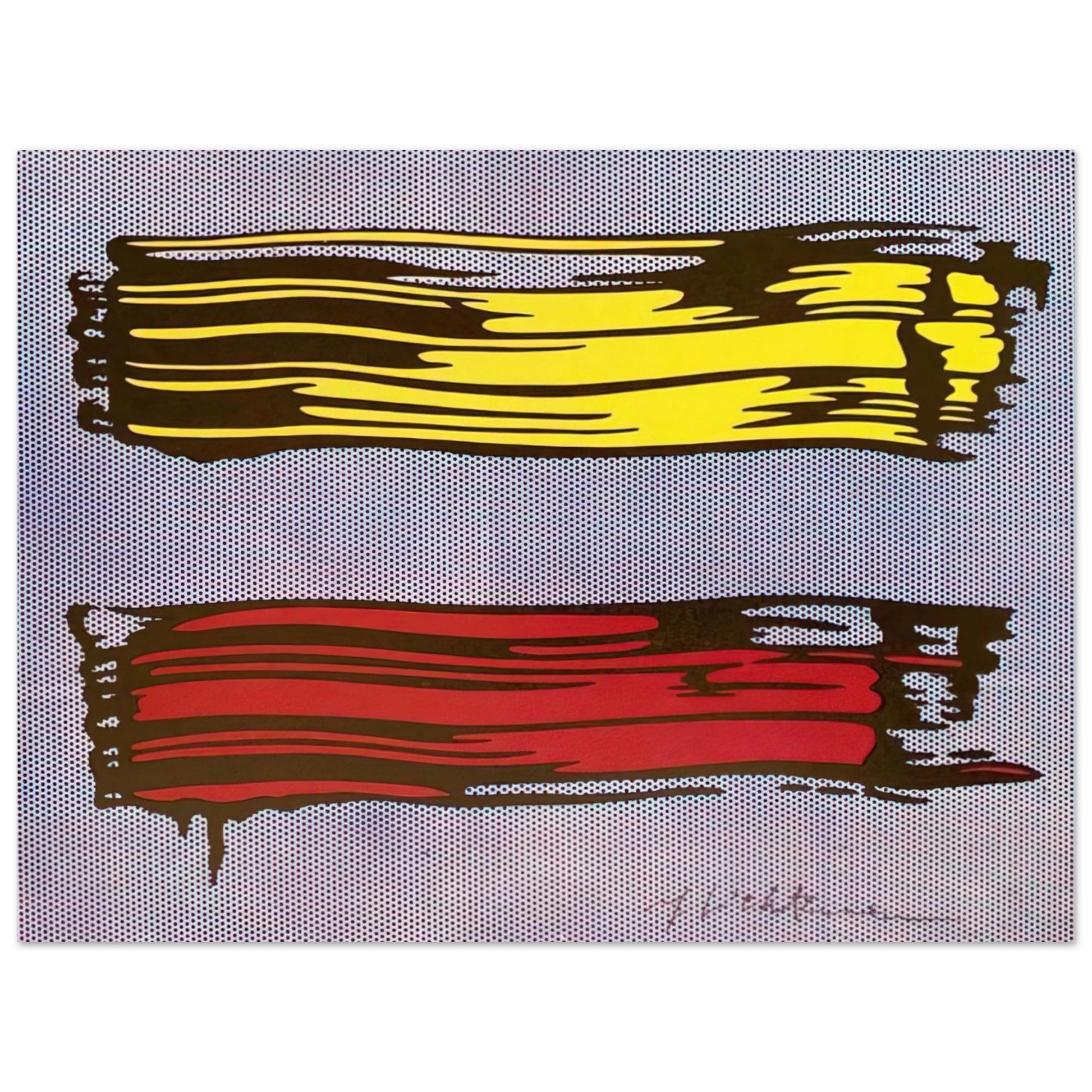 Roy Lichtenstein - YELLOW AND RED BRUSHSTROKES 1966 Fine Art Poster - Default Title