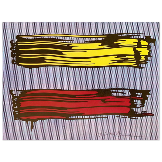 Roy Lichtenstein - YELLOW AND RED BRUSHSTROKES 1966 Fine Art Poster - Default Title