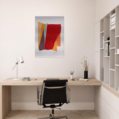 Red Line I - 1979 - Larry Zox Brushed Aluminum Print - 70x100 cm / 28x40 inches | Larry Zox Aluminum Print | Larry Zox Prints