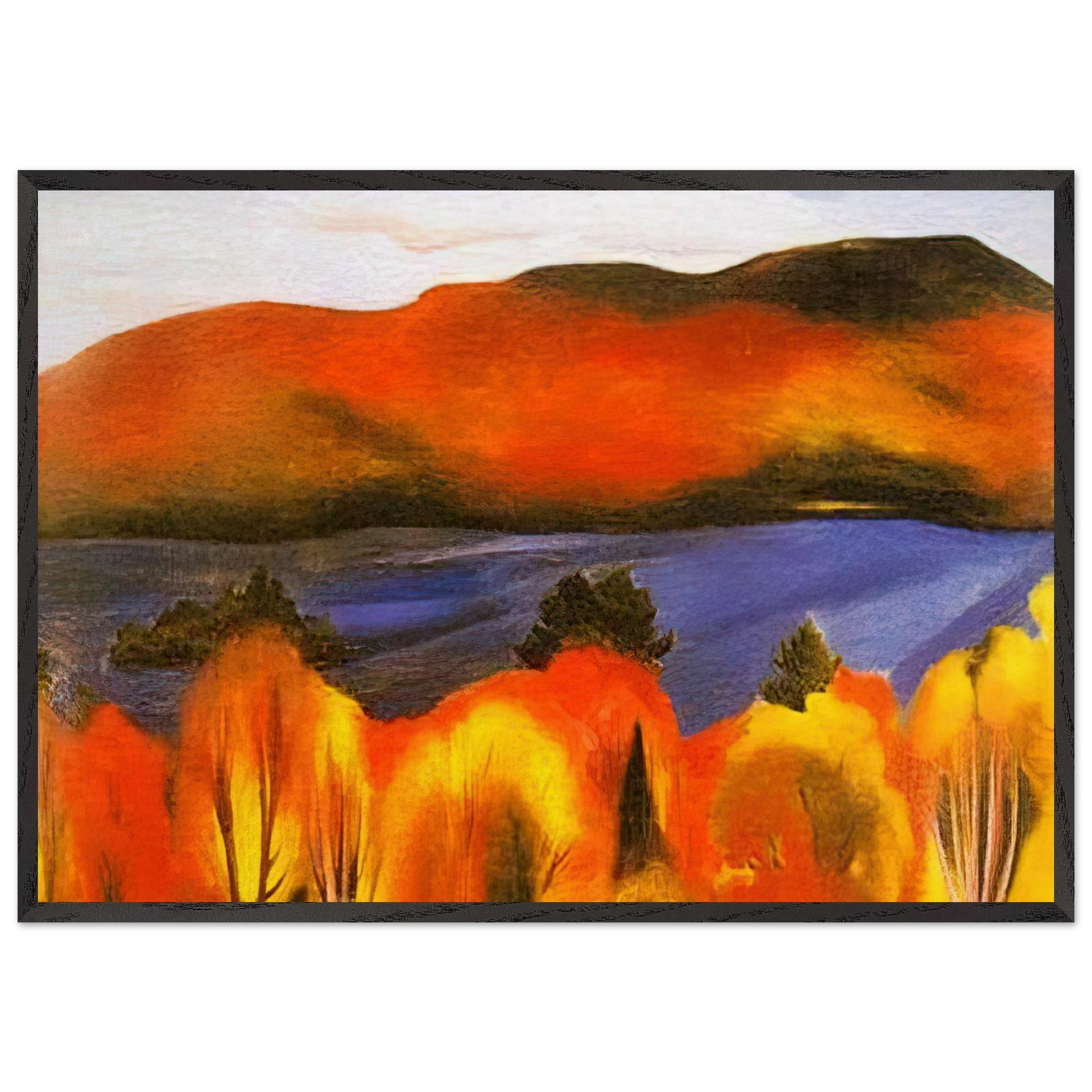 Lake George Autumn - Georgia OKeeffe Framed Art Print – Black Wooden Frame - Default Title - -Framed Art Print