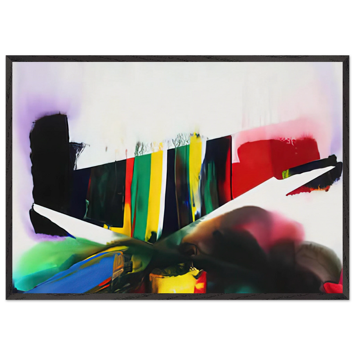 Phenomena Cave of the Prism Winds Year - 1986 - Paul Jenkins 70x100 cm / 28x40 inches Framed Art Print – Black Wooden Frame