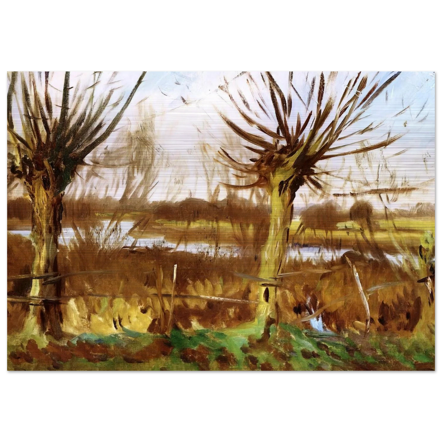 Landscape with trees, Calcot-on-the-Thames - John Singer Sargent Brushed Aluminum Print - 70x100 cm / 28x40 inches | John Singer Sargent Aluminum Print | John Singer Sargent Prints