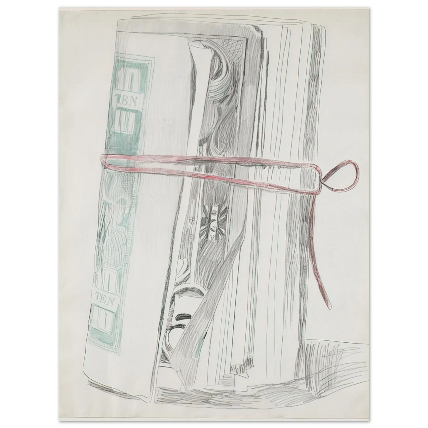 Andy Warhol - Roll of Bills Fine Art Poster - 13x18 cm / 5x7 inches