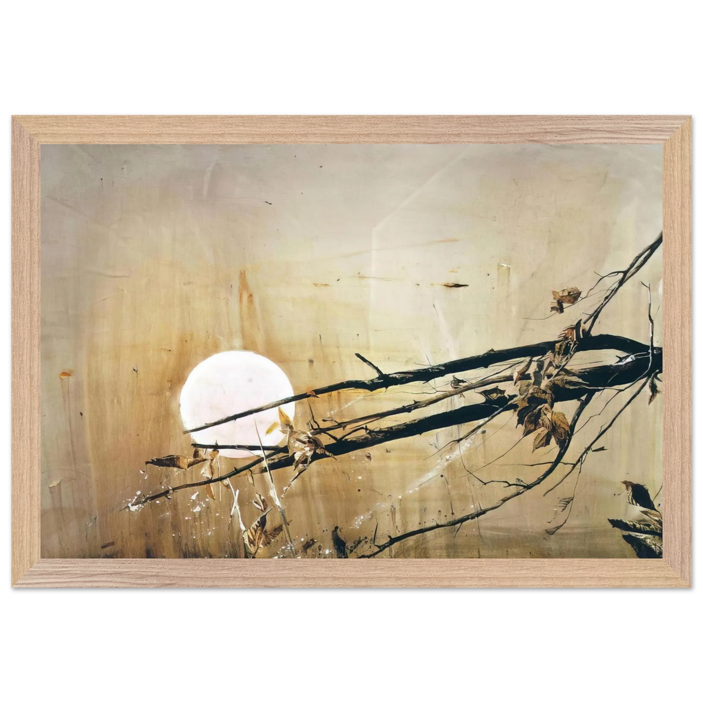 Andrew Wyeth - FULL MOON 1980 Wall Art - 30x40 cm / 12x16 inches - Premium Wooden Framed Poster With Fine Art Paper - Black frame