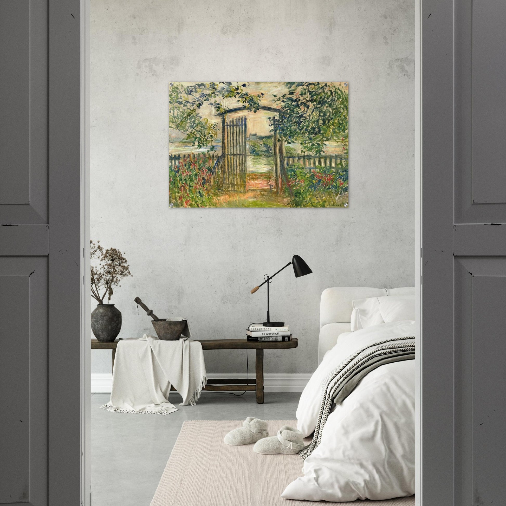The Garden Gate at Vetheuil - claude monet Acrylic Print - 70x100 cm / 28x40″ inches