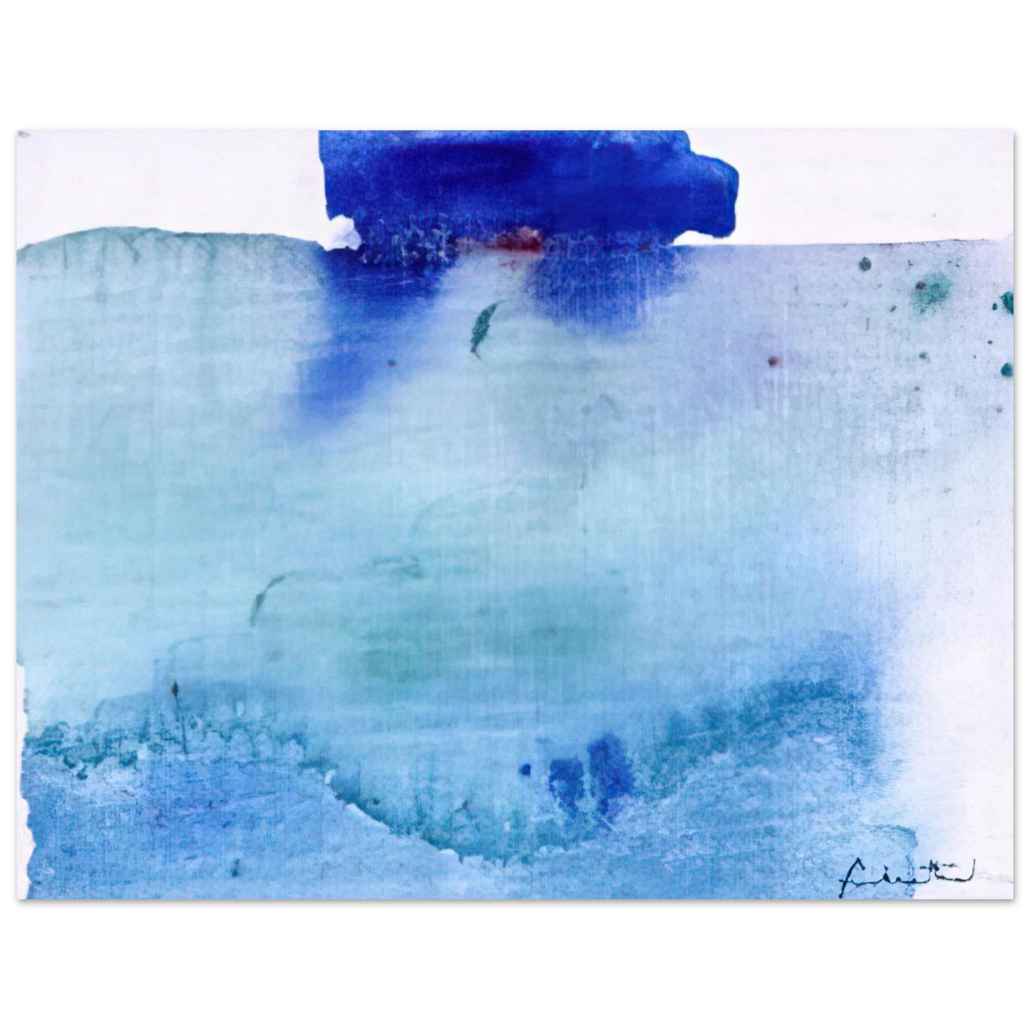 Helen Frankenthaler - Untitled - 1982 Wall art - 28x43  cm / XL (11x17 inches) - Premium Wooden Framed Poster With Fine Art Paper - Black frame