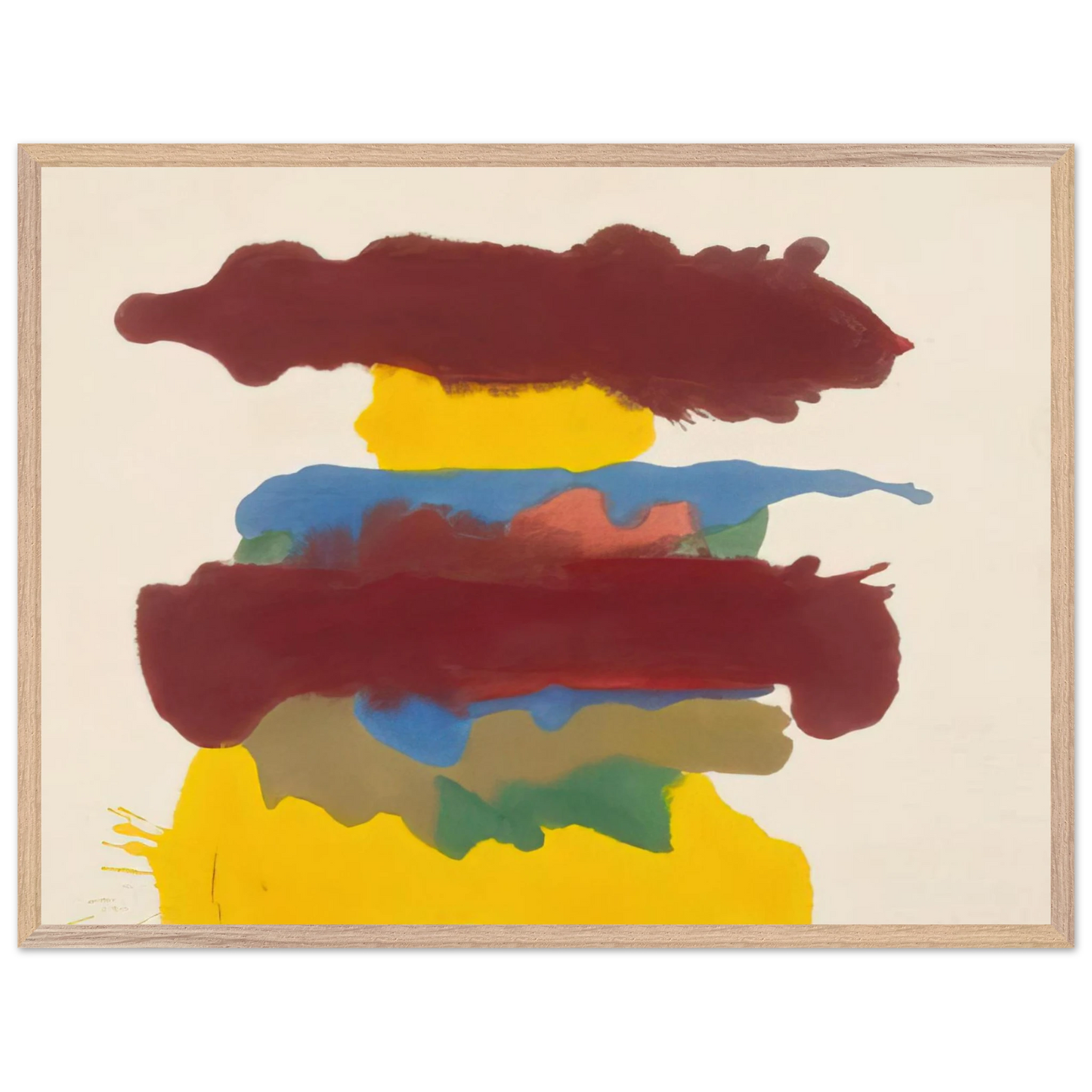 Helen Frankenthaler - Weather Change - 1963 Wall art - 27x35 cm / 11x14 inches - Premium Wooden Framed Poster With Fine Art Paper - White frame