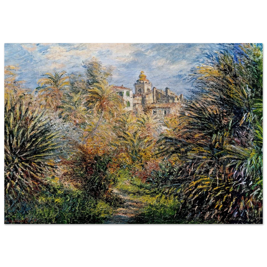 The Moreno Garden at Bordighera - claude monet Brushed Aluminum Print - 70x100 cm / 28x40 inches | claude monet Aluminum Print | claude monet Prints