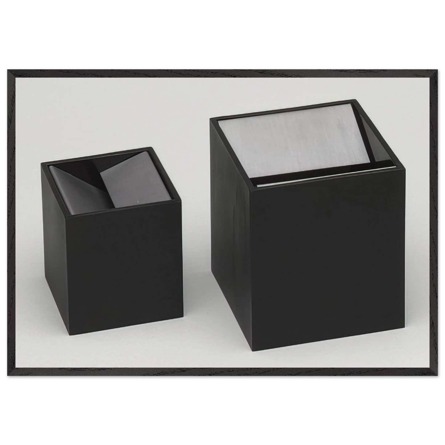 Cubo Ashtray design - 1957 - Bruno Munari Framed Art Print – Black Wooden Frame - Default Title - -Framed Art Print