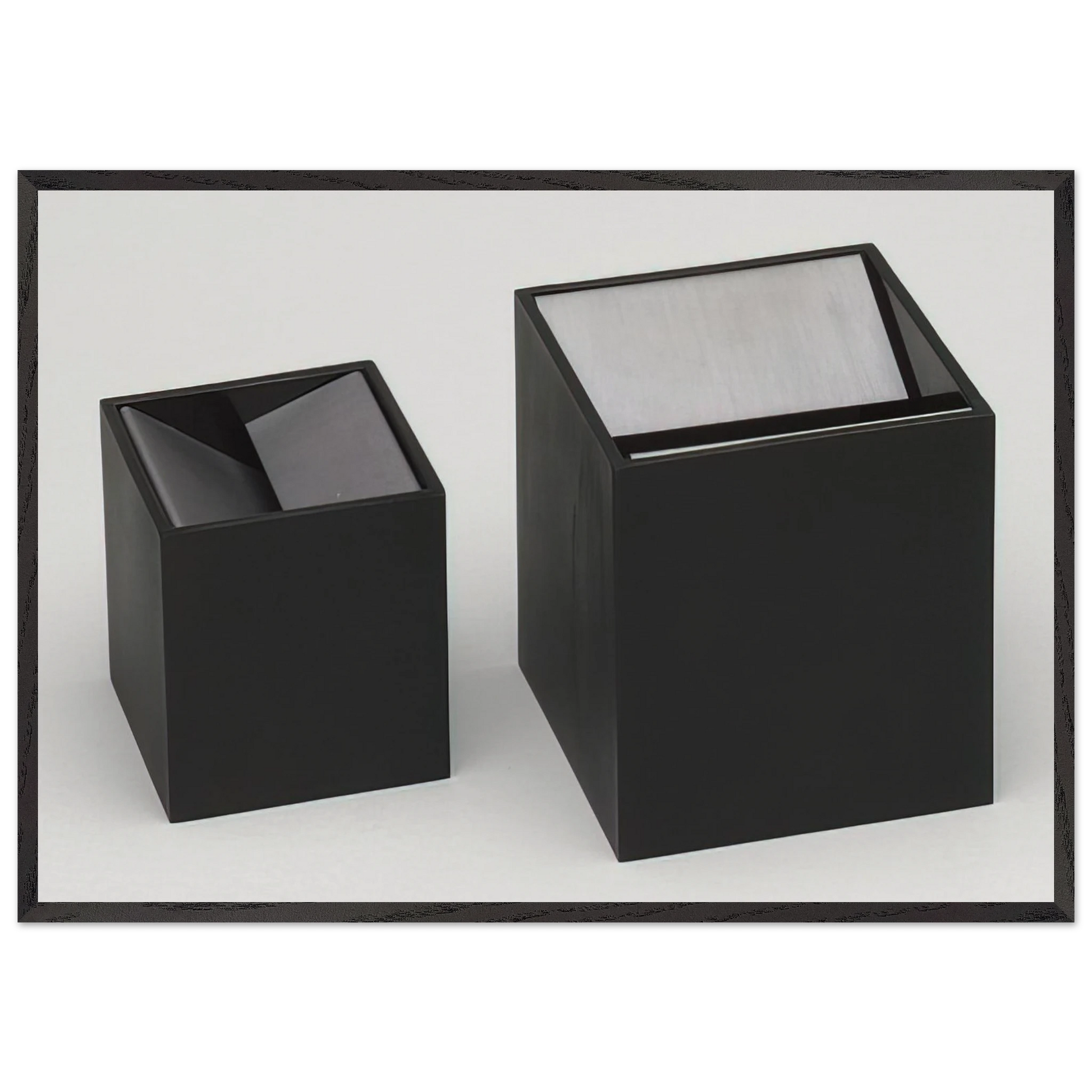 Cubo Ashtray design - 1957 - Bruno Munari Framed Art Print – Black Wooden Frame - Default Title - -Framed Art Print