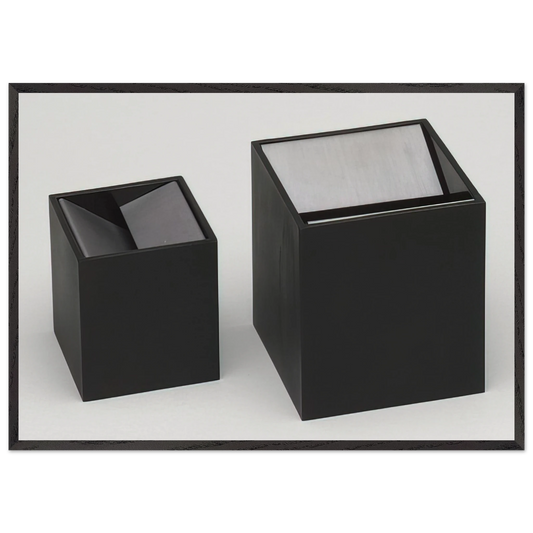 Cubo Ashtray design - 1957 - Bruno Munari Framed Art Print – Black Wooden Frame - Default Title - -Framed Art Print