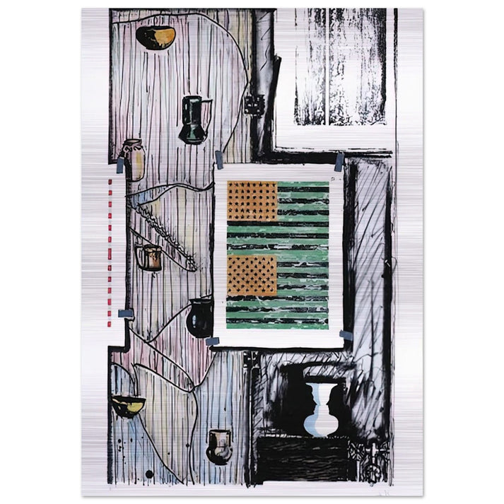 VENTRILOQUIST ULAE 235 - Jasper Johns Brushed Aluminum Print - 70x100 cm / 28x40 inches | Jasper Johns Aluminum Print | Jasper Johns Prints