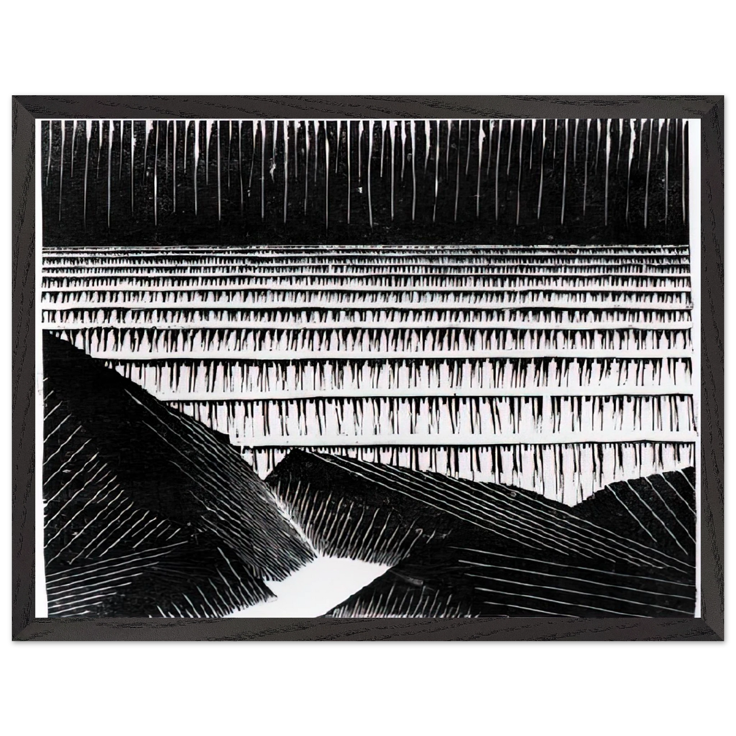 MC Escher - ESCHER (4) Wall Art - 30x40 cm / 12x16 inches - Premium Wooden Framed Poster With Fine Art Paper - Wood frame