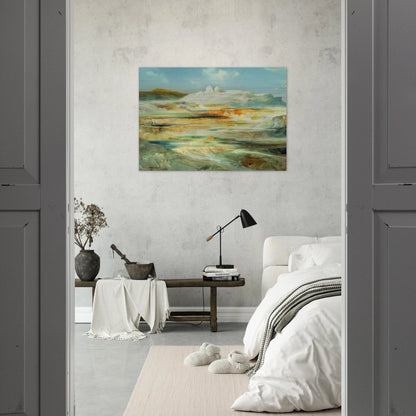 Jupiter Terrace Yellowstone - Thomas Moran Brushed Aluminum Print - 70x100 cm / 28x40 inches | Thomas Moran Aluminum Print | Thomas Moran Prints