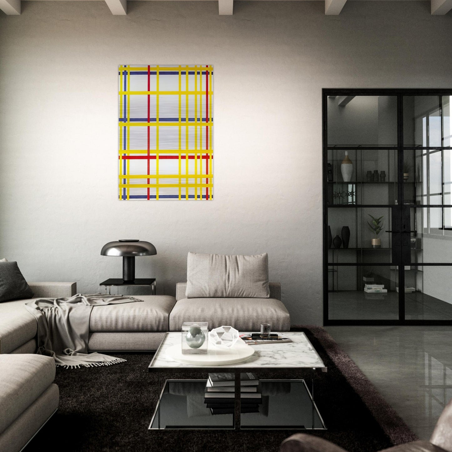 New York City I - Piet Mondrian Brushed Aluminum Print - 70x100 cm / 28x40 inches | Piet Mondrian Aluminum Print | Piet Mondrian Prints